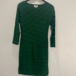 M.S.S.P women’s quarter sleeve green lace knee length dress size medium